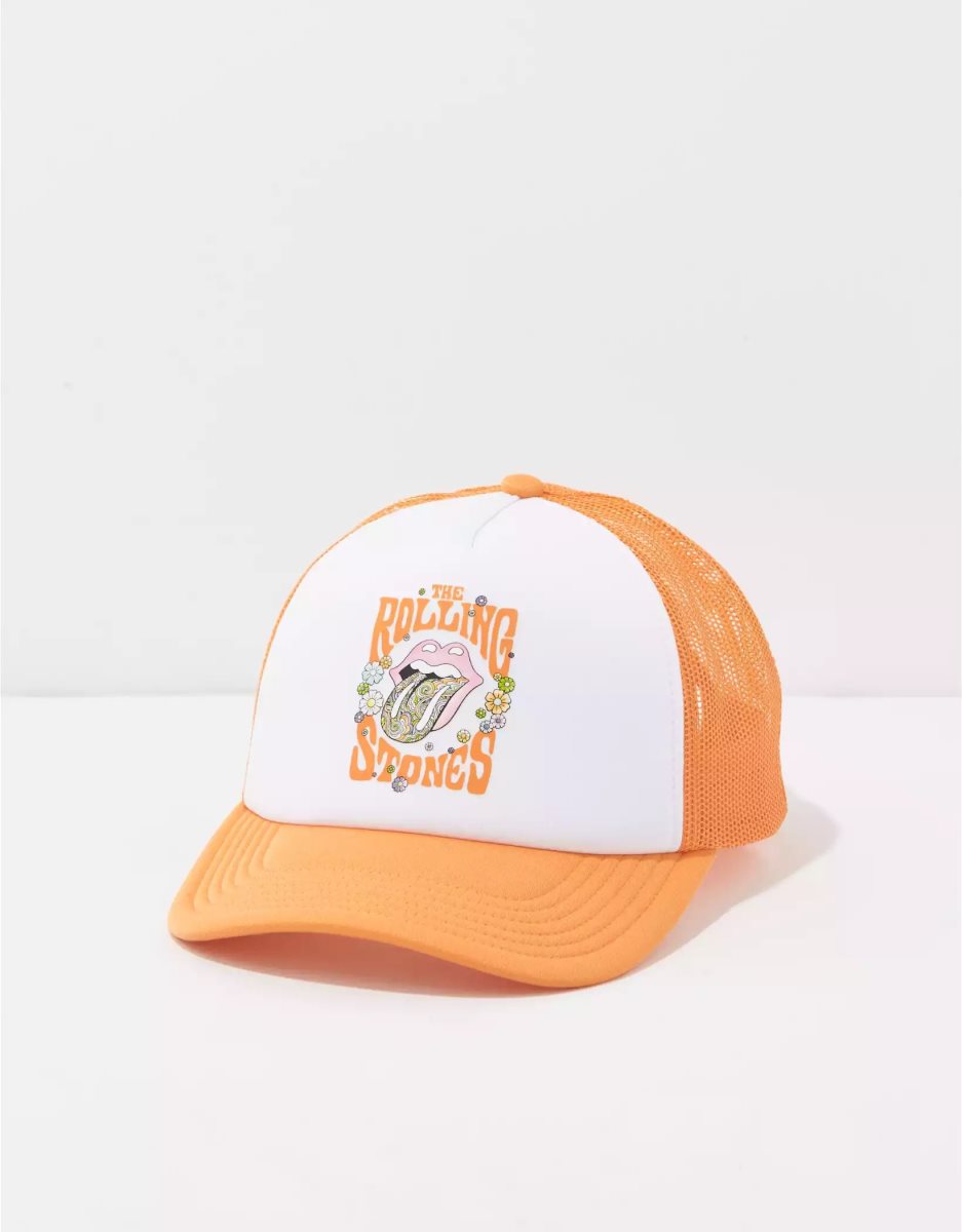 Chapeaux American Eagle AE Rolling Stones Trucker Orange Femme | YMK-79240774